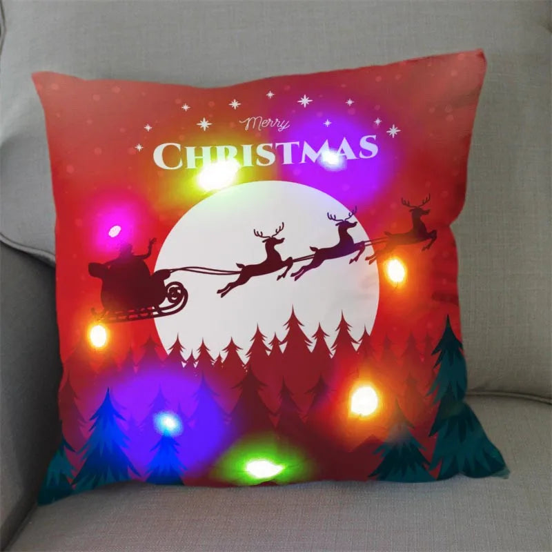 Axyaa Santa Claus LED Light Pillowcase 45X45cm