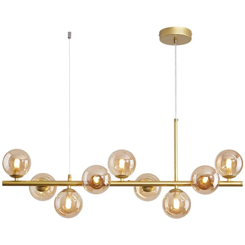 Axyaa Gold Glass Ball LED Pendant Light for Kitchen Living Room