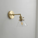 Axyaa Modern LED Glass Copper Wall Lights with Knob Switch for Bedroom & Living Room
