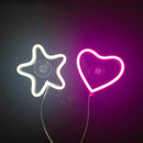 Axyaa Car Window Neon Lights Remote Control Flashing Heart Decorations Neon Party