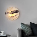 Axyaa Round Natural Stone Wall Lamp | Modern Living Room & Bedroom Lighting Fixtures