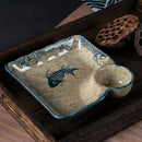 Axya Japanese Ceramic Dumpling Plate Set with Vinegar and Soy Sauce Dishes