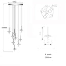 Axyaa Crystal Chandelier: Modern Loft Villa Staircase Dining Room Lighting