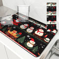 Christmas Santa Tree Non-Slip Drying Mat for Kitchen - Axyaa Tableware Absorbent Placemat