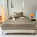 Axyaa Flannel Fitted Sheet, Soft Fleece Mattress Cover for Home & Hotel
