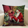 Axyaa Christmas Tree Santa Claus Cushion Cover 45x45cm