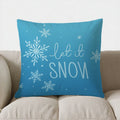 Let It Snow Snowflakes Decorative Throw Pillow Cover for Sofa, Bedroom, Car - Axyaa