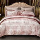Axyaa Luxury Jacquard Bedding Set - European Style Satin Duvet Cover for Double Bed