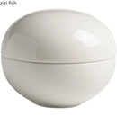 Axya Round Ceramic Soup Basin with Lid Snack Desserts Plate - 18 words