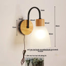 Axyaa Wood Base Glass Wall Lamp Sconce Modern LED Light Fixture