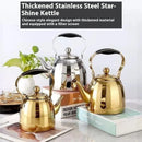 Axyaa Stainless Steel Flower Teapot with Filter, Large Capacity for Gas Stove & Electric Furnace