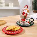 Axyaa Santa Claus Christmas Coffee Cup & Saucer Set Home Afternoon Tea Floral Mug