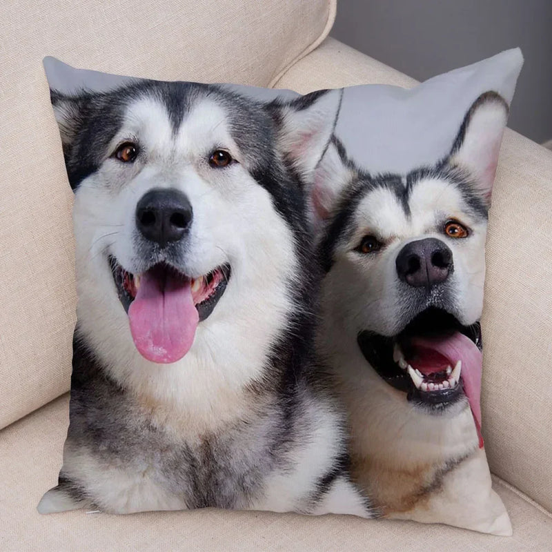 Siberian Husky Pillowcase - Axyaa Animal Cushion Cover, Decor, Cute, Dog Print