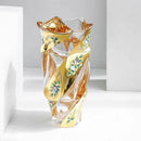 Axyaa Crystal Glass Vase Gold Enamel European Decoration Housewarming Gift