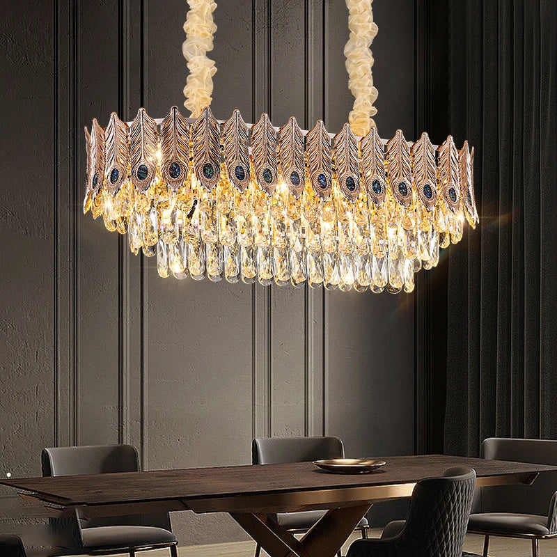 Axyaa Crystal Chandelier: Elegant Master Bedroom & Living Room Light