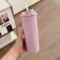 Axyaa Stainless Steel Thermal Tumbler with Straw: 500ml Hot/Cold Cup for Drinks