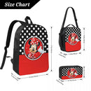 Axyaa Minnie Mouse Mickey Backpack Set with Lunch Box for Students
