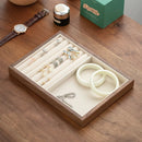 Axyaa Black Walnut Solid Wood Jewelry Box, Stackable Storage for Earrings, Necklaces
