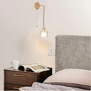 Axyaa Glass LED Wall Light Fixture with Pull Chain Switch