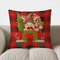 Axyaa Santa Claus Plaid Holly Pillow Cover - Sofa Bedroom Car Cushion Cover
