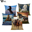 Axyaa Horse Print Cushion Covers: Animal Pillow Cases for Home Decoration