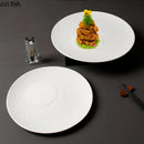 Axyaa White Ceramic Dinner Plate Set for Restaurants: Main Dish, Steak, Sushi & More