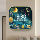 Axyaa Digital Display Cushion Clock Porch Decor Wall Art Square Living Room Creative Clock