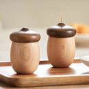 Axyaa Wooden Acorn Toothpick Barrel Hazelnut Cotton Swab Box Nordic Nut Toothpick Holder