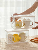 Axyaa Glass Cup Holder Tray Organizer for Kitchen and Living Room Storage