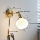 Axyaa White Flower Ceramic Wall Lamp Sconce Indoor Lighting Plug Switch Bedroom Mirror Light
