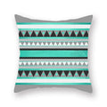 Axyaa Teal Blue Geometric Cushion Cover for Home Sofa Decor