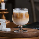 Axyaa 200ml Clear Ripple Glass Coffee Cup High Foot Handcrafted Juice Bar Cocktail Cup