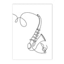 Axyaa Nordic Piano Music Notes Wall Art Poster - Black White Canvas Print