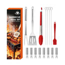 Axyaa 21-Piece BBQ Tool Set, Stainless Steel, Outdoor Grill Bag