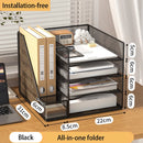Metal Office Desktop Bookstand & Storage Rack by Axyaa: Multi-Functional Organizer for Files and Folders