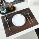 Axyaa Red Vinyl Woven Placemats - Set of 10 - Non Slip Heat-Resistant Table Mats
