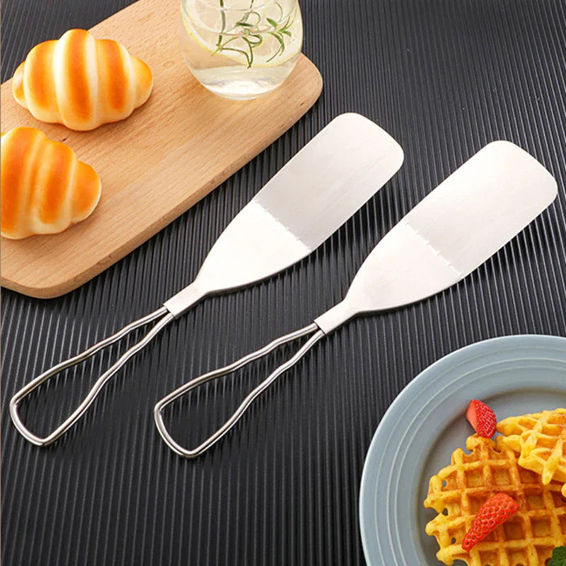 Axyaa Stainless Steel Steak Spatula with Anti-Scalding Handle BBQ Pizza Turner