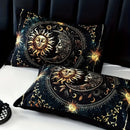Axyaa Golden Sun Moon Planet Duvet Set - 1 Duvet Cover & 2 Pillowcases