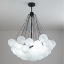Axyaa Bubble Glass Ball Chandelier: Bedroom Pendant Lamp with E27 Bulb