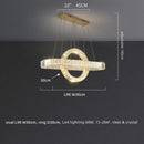 Axyaa Oval Chrome Gold Steel LED Pendant Light with K9 Crystals