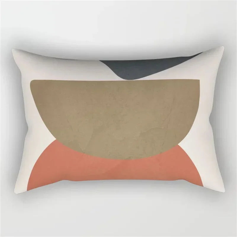Axyaa Geometric Leaf Plant Print Pillowcase - Modern Nordic Sofa Cushion Cover