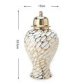 Axyaa Ceramic Light Luxury Electroplated Vase: European Style Decorative Storage Craft
