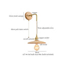 Axyaa Nordic Wood LED Wall Lamp with Pull Chain Switch