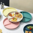 Axyaa Wheat Straw 3-Grid Meal Plate with Vegetable Plate - Breakfast, Salad, Snack Plate
