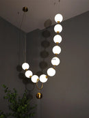 Axyaa Pearl Necklace Pendant Lamp: Luxury LED Chandelier for Living Room