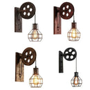 Axyaa Retro Industrial LED Wall Lamp with Adjustable Iron Pulley