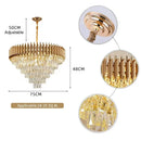 Axyaa Crystal Ceiling Chandelier: Luxury LED Pendant Lamp for Home Decor