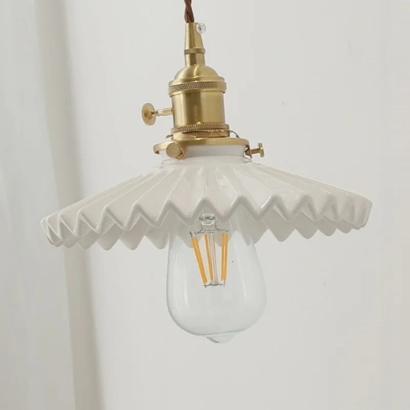 Axyaa Ceramic Copper LED Wall Lamp Sconce - Nordic Stair Light Fixture
