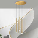 Axyaa Gold LED Chandelier Light for Modern Home Staircase Decor