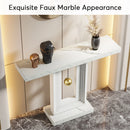 Axyaa 40" Modern Console Table with Pendulum Base, Contemporary Wood Accent Table